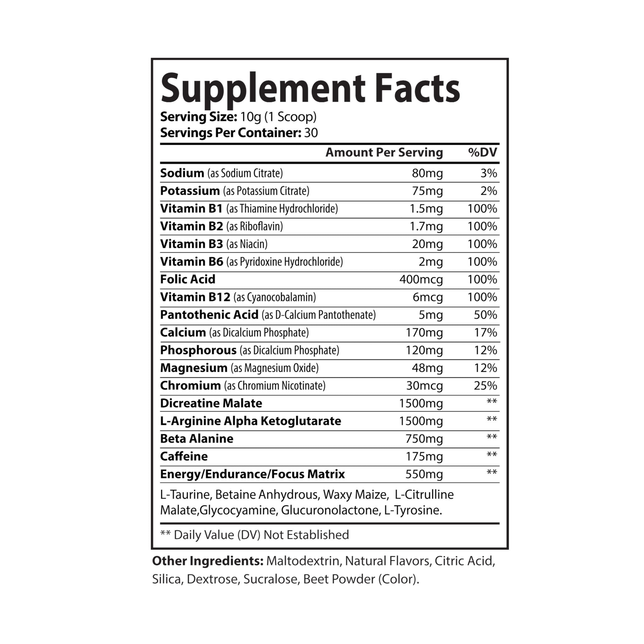 Confidence is free - Pre-Workout Supplement, Watermelon (300g, 10.58oz)